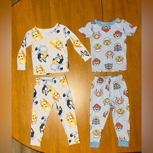 Kids Character Pajama Set - Blue and White